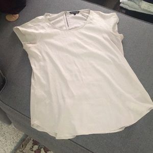 Express Loose Fit Cream Short Sleeve Dress Shirt